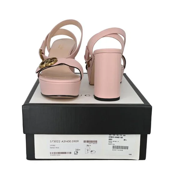 Gucci GG Marmont Leather Platform Sandals - Picture 10 of 16